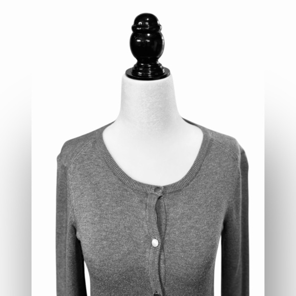 ZARA Knit, Elegant Cardigan With Golden Button Detail, Medium, Grey - Picture 3 of 9